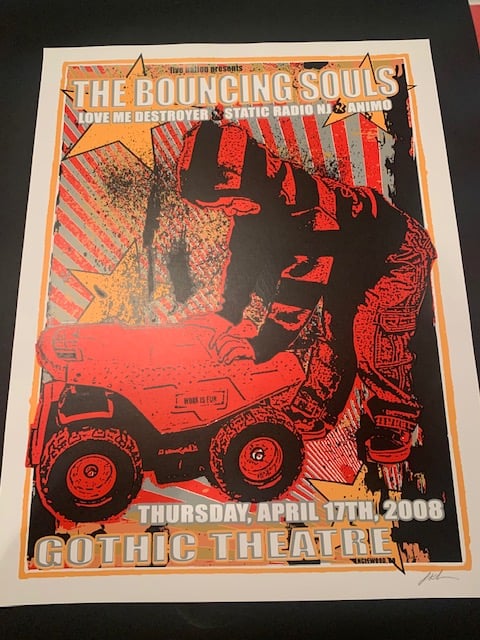 The Bouncing Souls Silkscreen Concert Poster By Lindsey Kuhn, Signed By The Artist