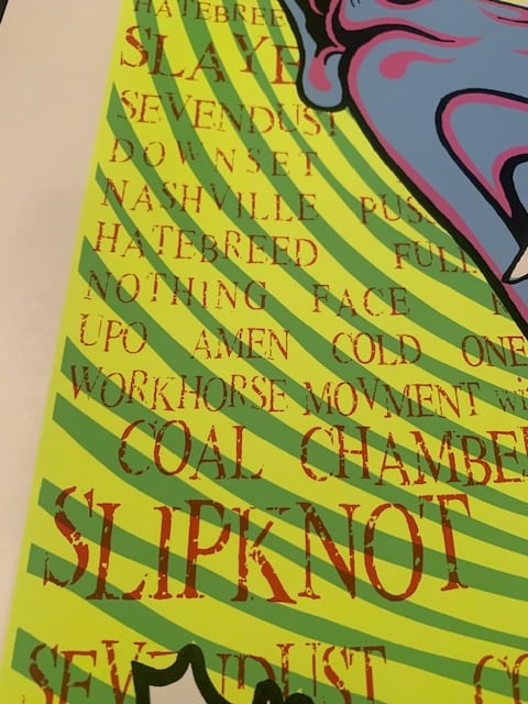 Tattoo The Earth - Slayer / Slipknot Silkscreen Concert Poster By Lindsey Kuhn, Signed By The Artist