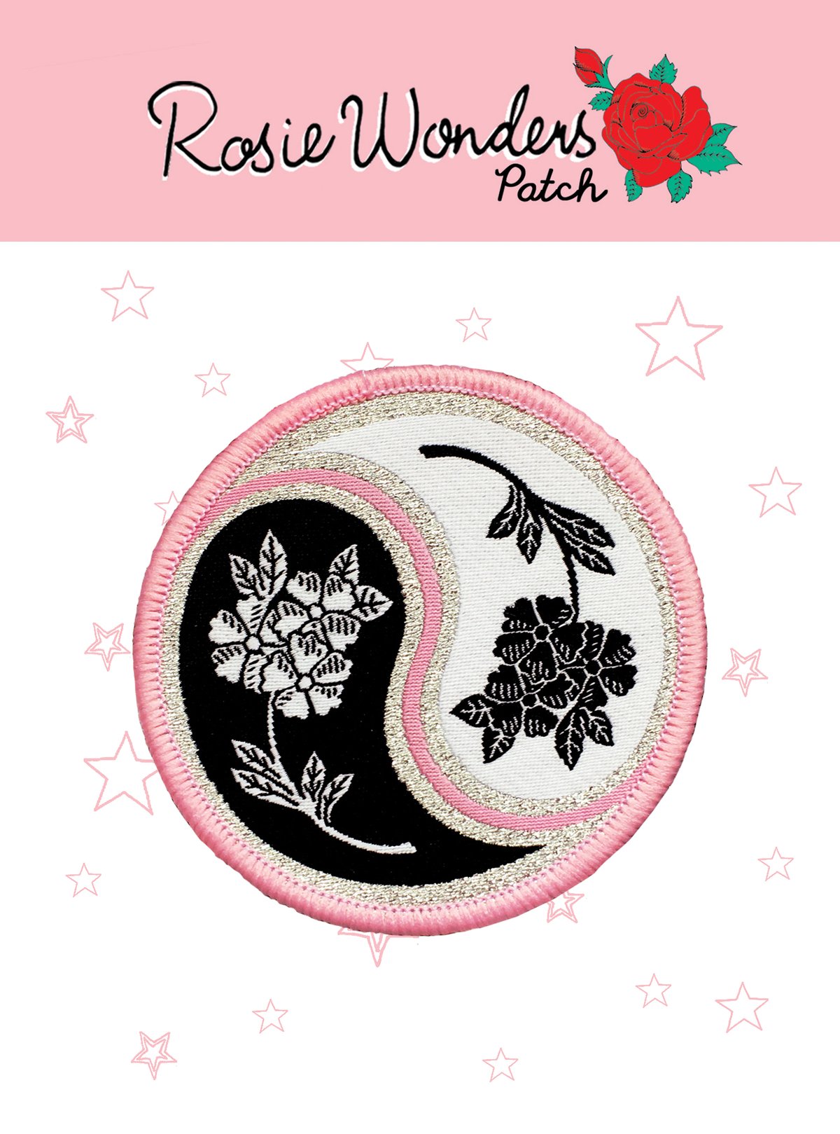 **NEW** Floral Yin Yang Iron on Patch