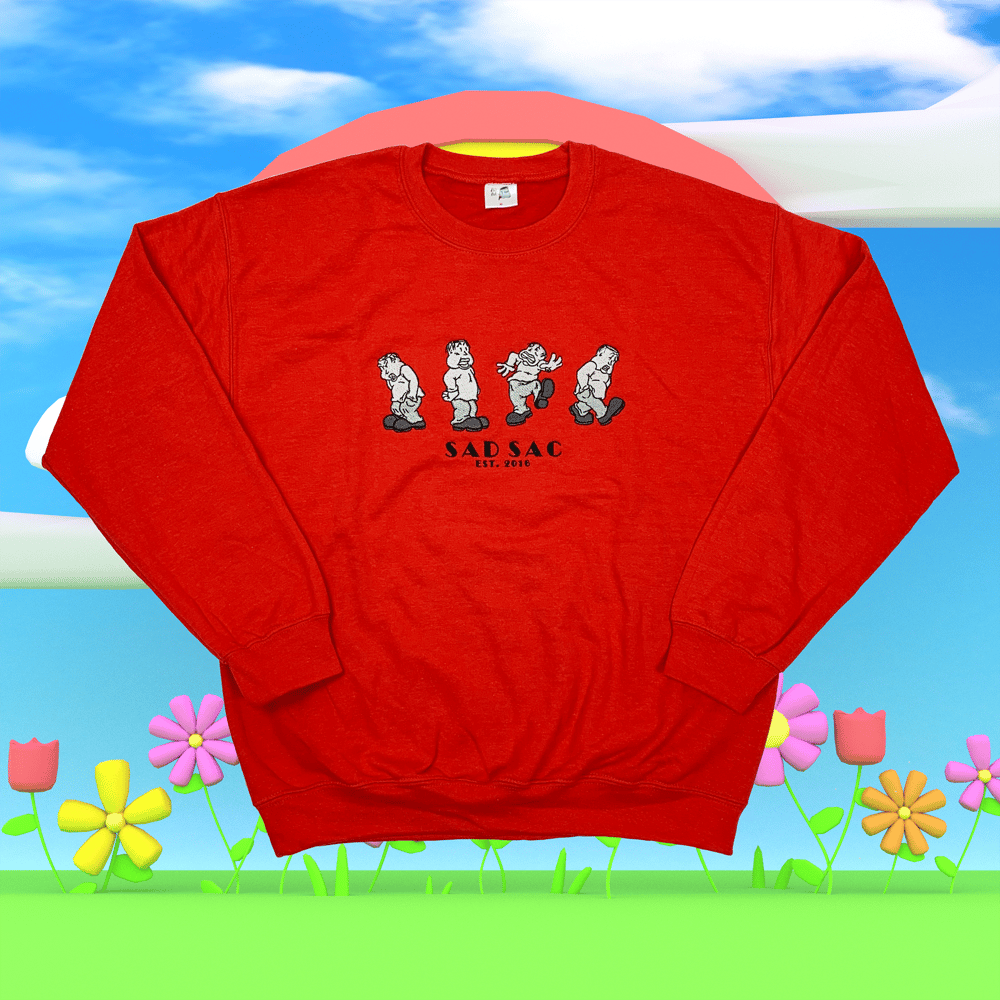 Image of “Wild mood swings” embroidered sweatshirt (Red) 
