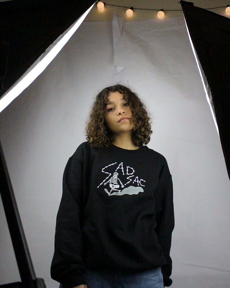 Image of “Isolation walk” embroidered sweatshirt (Black) 