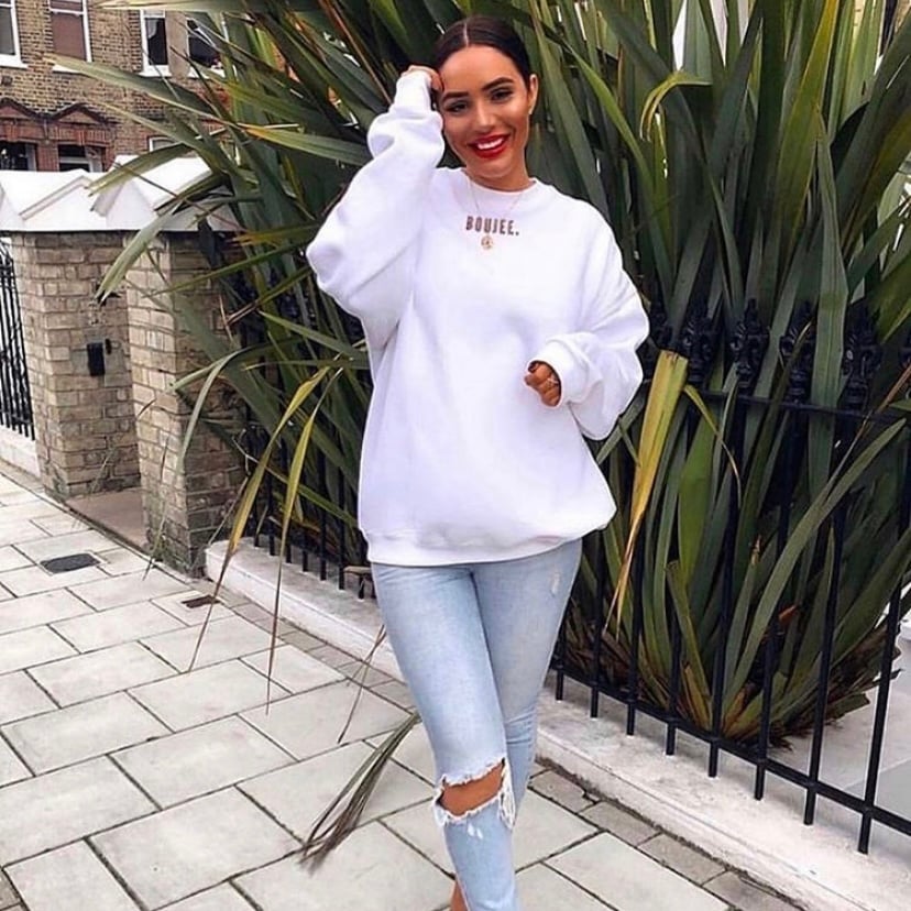 WHITE SMALL LOGO SWEATER
