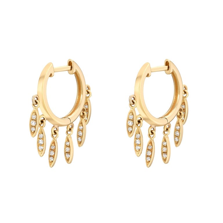 Image of 14kt and diamond Cascading Hoops (yellow or rose gold)