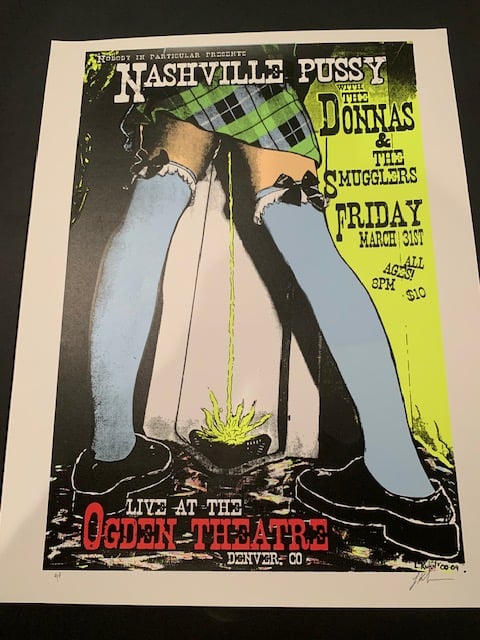 Nashville Pussy / The Donnas Silkscreen Concert Poster By Lindsey Kuhn, Signed Artist Proof