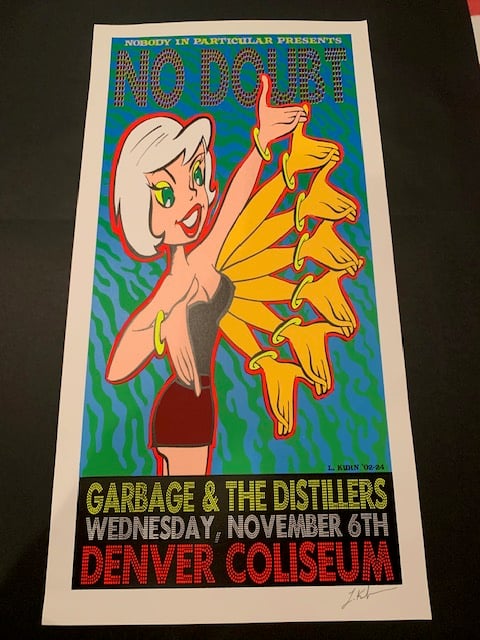 No Doubt / Garbage / The Distillers Silkscreen Concert Poster By Lindsey Kuhn, Signed By The Artist