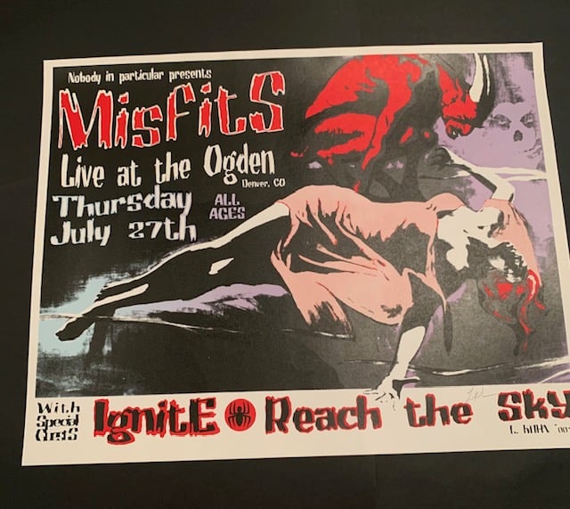 Misfits Silkscreen Concert Poster By Lindsey Kuhn, Signed By The Artist