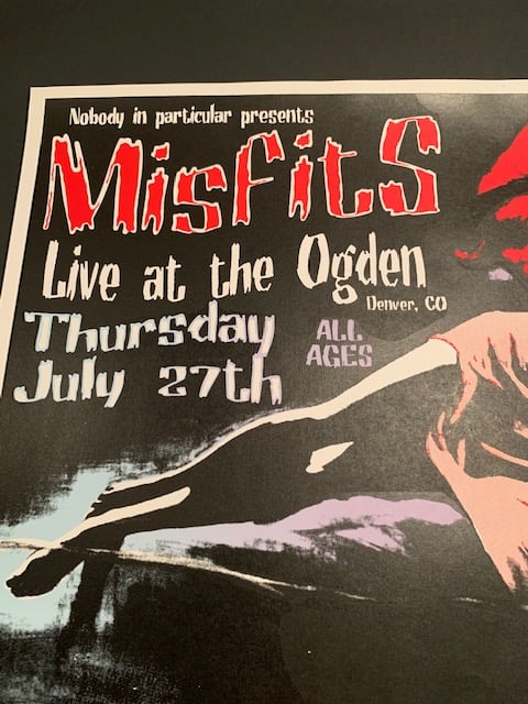 Misfits Silkscreen Concert Poster By Lindsey Kuhn, Signed By The Artist