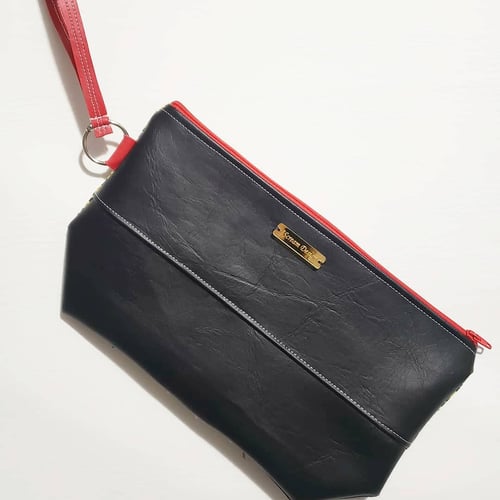 Image of Upcycled Denim and African Clutch