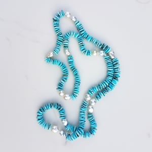 South Sea Pearl & Turquoise Helix Necklace 