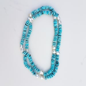 South Sea Pearl & Turquoise Helix Necklace 