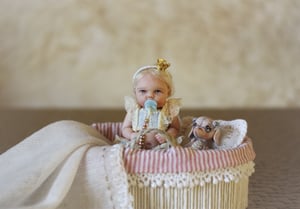 Image of  OOAK Polymer Clay 1:12 Dollhouse Scale Miniature Baby Girl