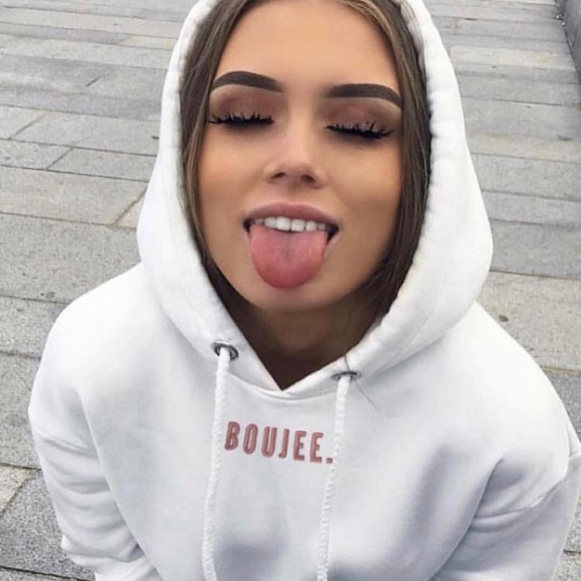 WHITE SMALL LOGO HOODIE
