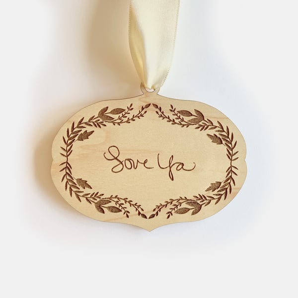 Image of Engraved Hand-Written Ornament