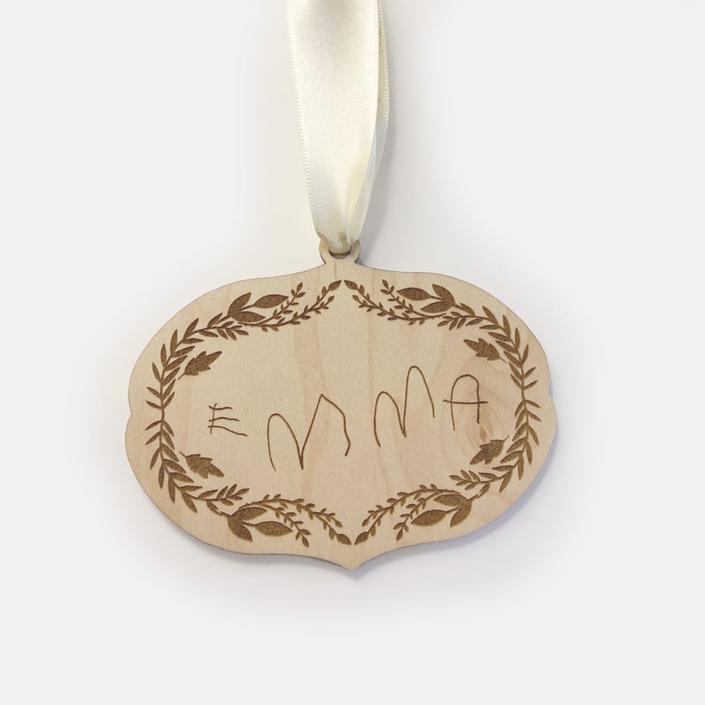 Image of Engraved Hand-Written Ornament