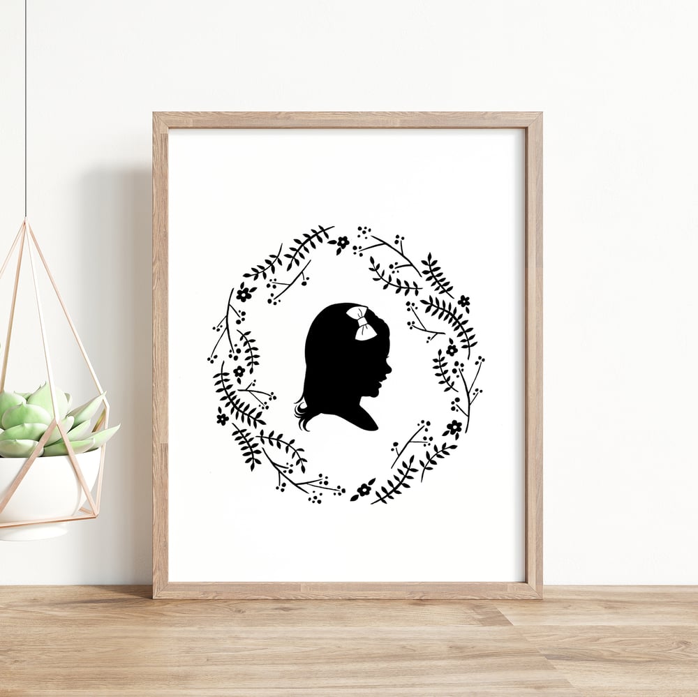 Image of Silhouette Portrait with Midsummer Wreath