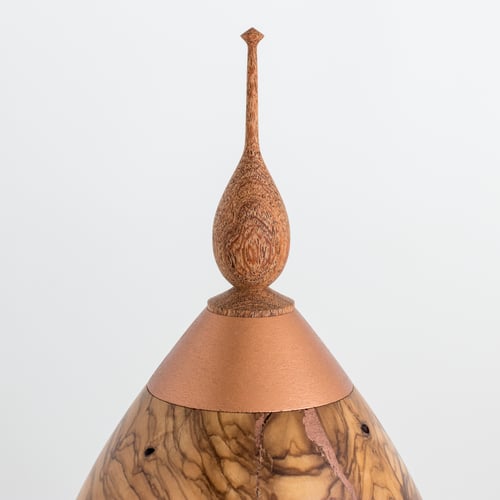 Image of Olivewood Vessel with Copper Inlay