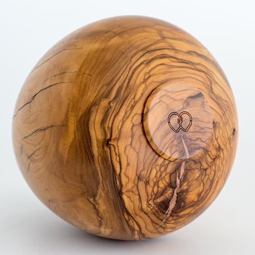 Image of Olivewood Vessel with Copper Inlay