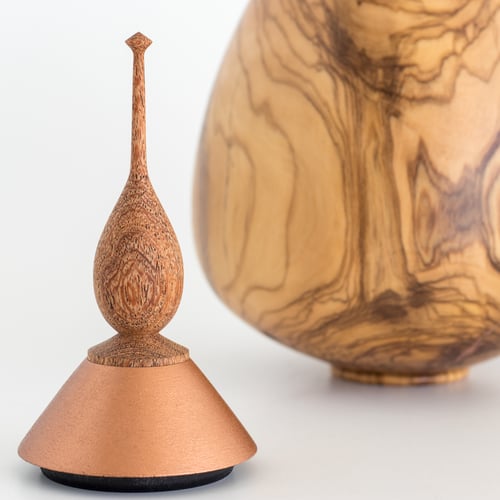 Image of Olivewood Vessel with Copper Inlay