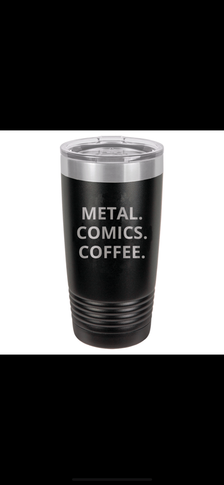 Image of METAL COMICS COFFEE TUMBLER
