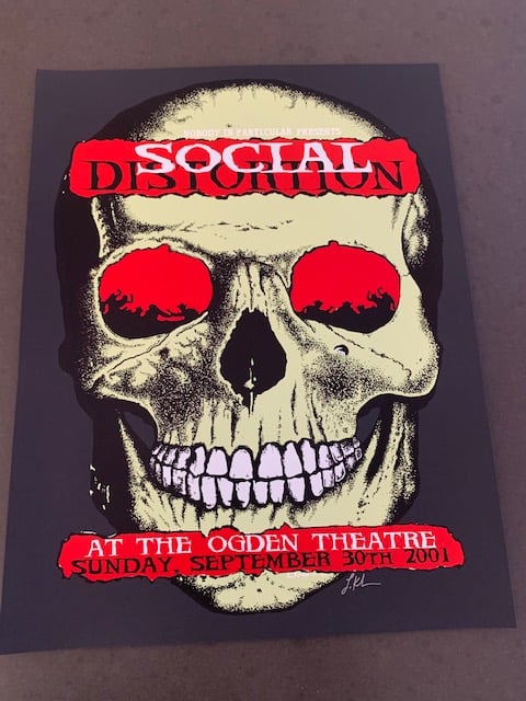 Social Distortion Silkscreen Concert Poster By Lindsey Kuhn, Signed By The Artist