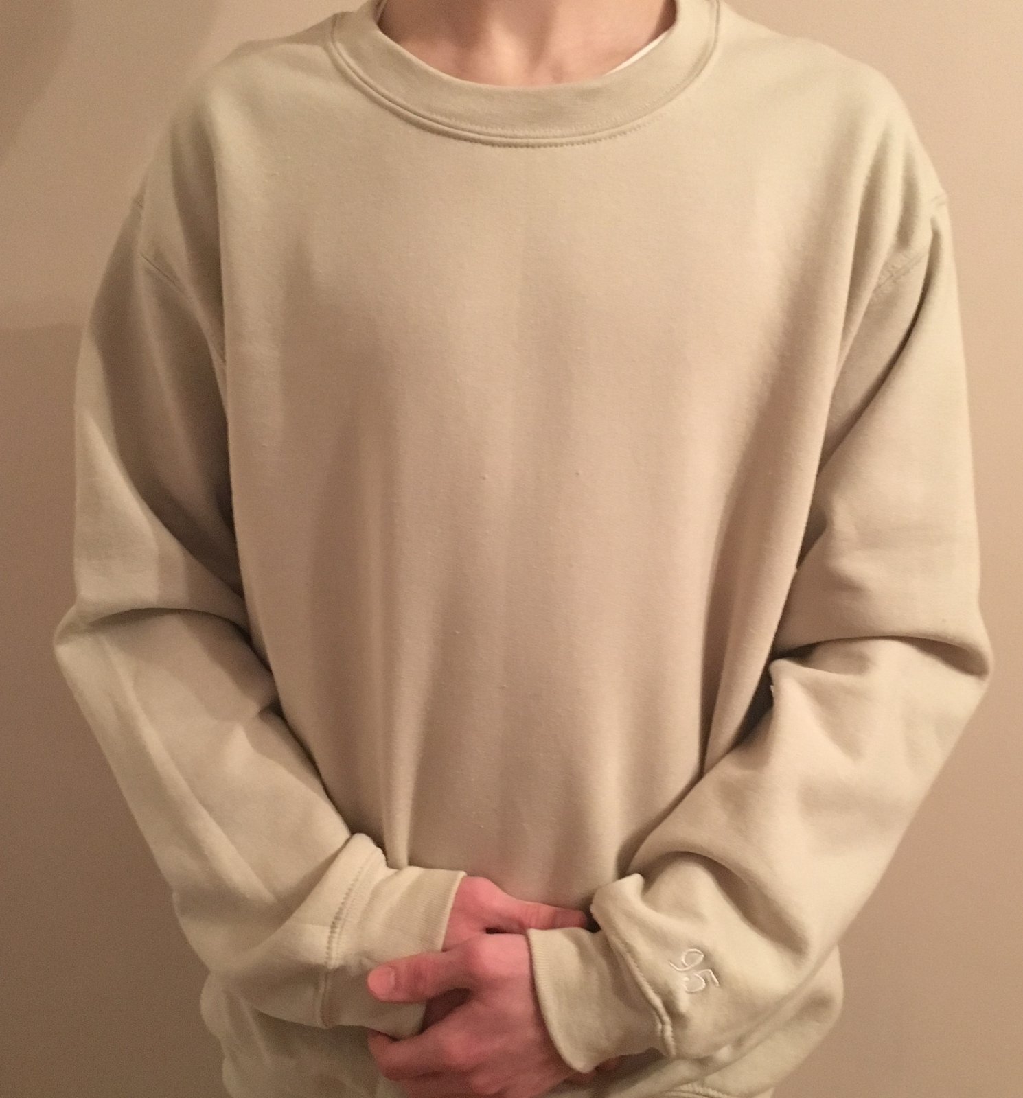 sand crew neck sweater