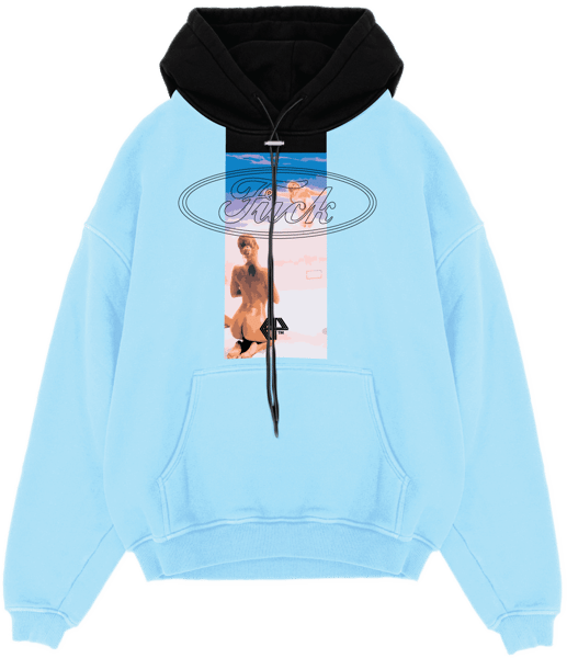 Image of FRAGMENT HOODIE: BABY BLUE/BLACK