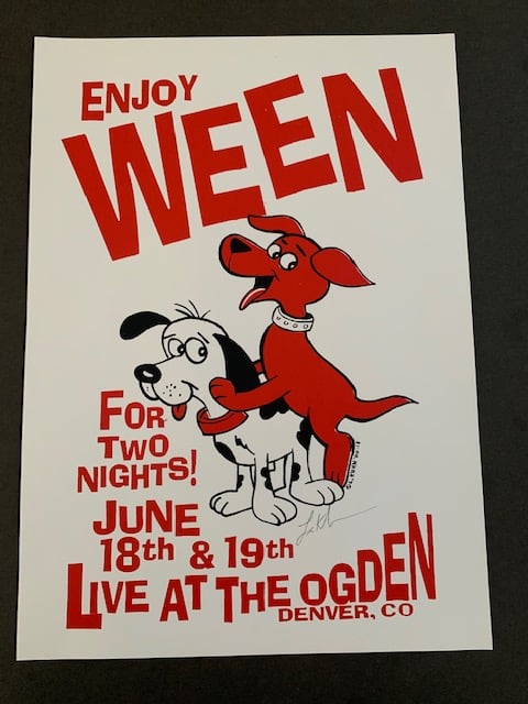 Ween (Dogs) Silkscreen Concert Poster By Lindsey Kuhn, Signed By The Artist