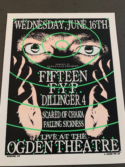 Fifteen / FYP / Dillinger Four Silkscreen Concert Poster By Lindsey Kuhn