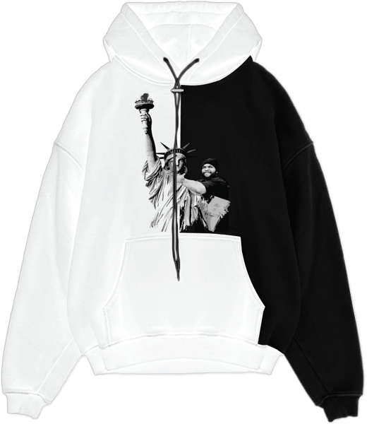 Image of Freedom HOODIE: BLACK/WHITE