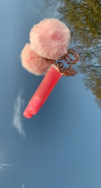 ‘Babygirl’ Lip gloss with Pink Pom Pom key chain 15ml