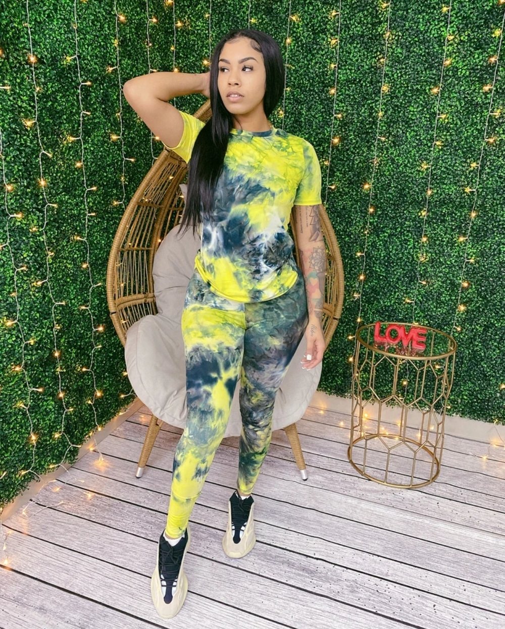 Lime Tie Dye Shirt & Leggings 