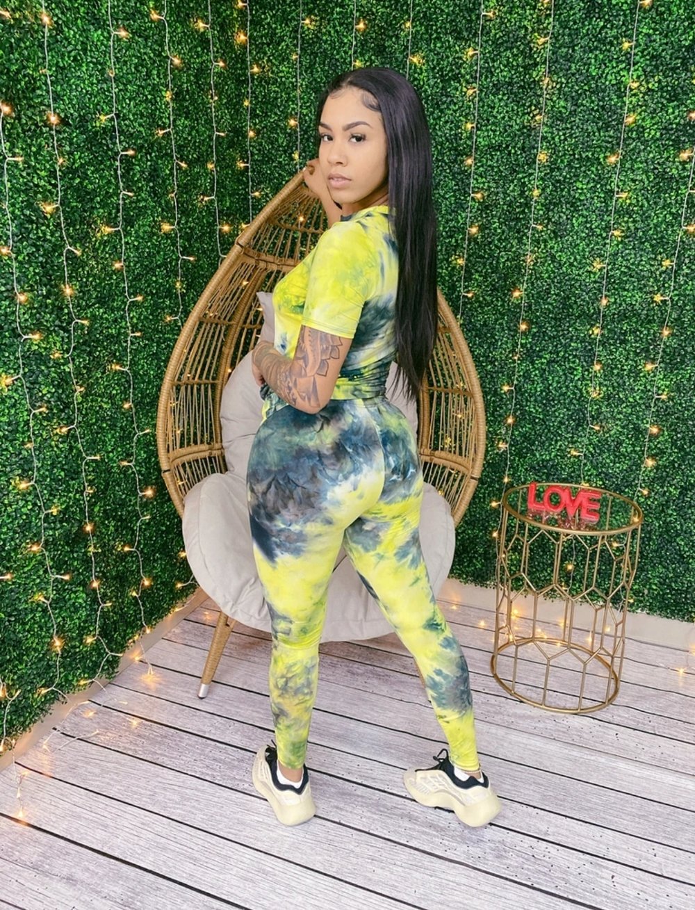Lime Tie Dye Shirt & Leggings 