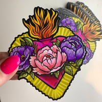 Emetic art sacred heart sticker