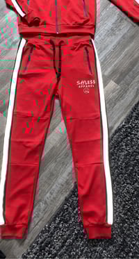 Image 2 of SayLess Apparel Tech Fleece SweatSuit (Red)