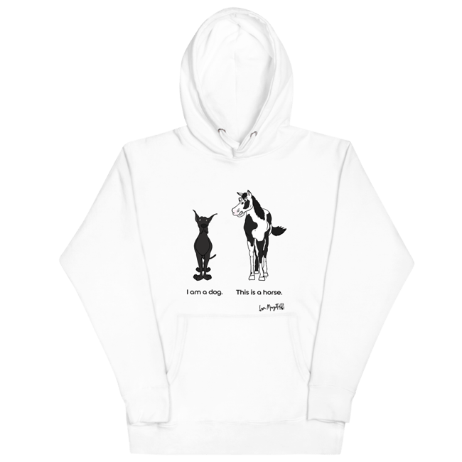 Great Dane Shirt | Black Great Dane vs. Horse "Dog or Horse"