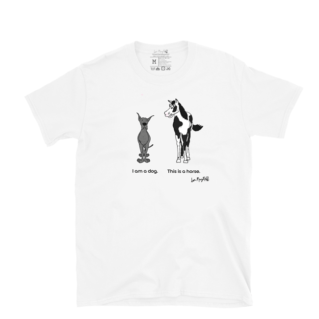 Great Dane Shirt | Merle Great Dane vs. Horse "Dog or Horse"