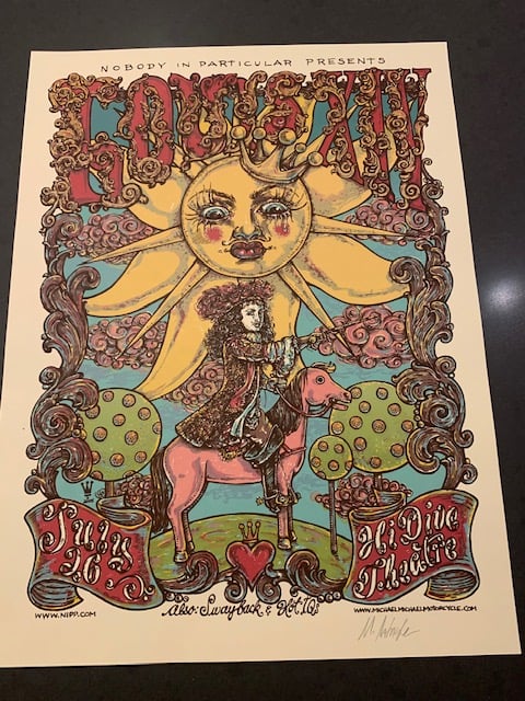 Louis XIV Silkscreen Concert Poster By Michael Michael Motorcyles, Signed By The Artist