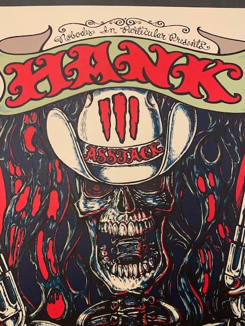Hank III Silkscreen Concert Poster By Michael Michael Motorcyles, Signed + Numbered By The Artist