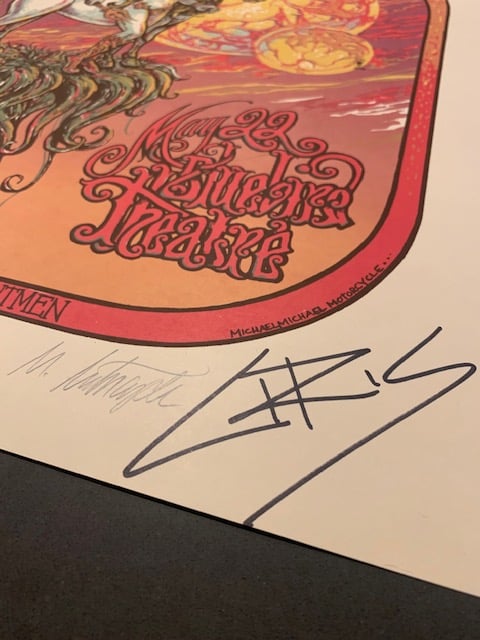 Wolfmother Autographed Silkscreen Concert Poster By Michael Michael Motorcycle, Signed By The Artist