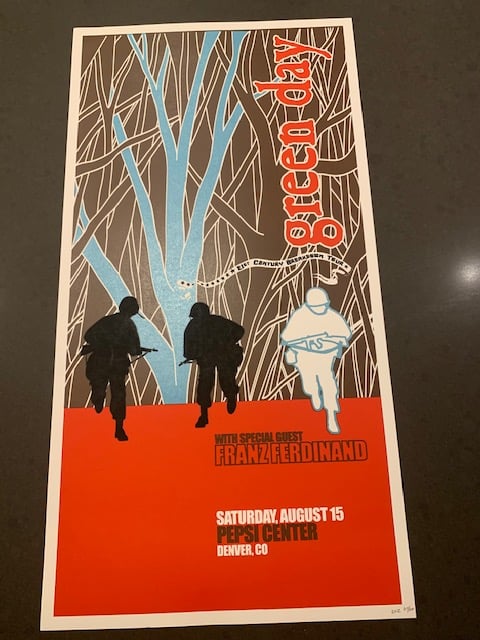 Green Day Silkscreen Concert Poster, Signed + Numbered