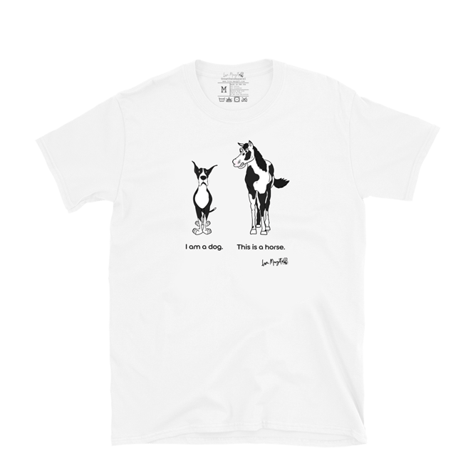 Great Dane Shirt | Mantle Great Dane vs. Horse "Dog or Horse"