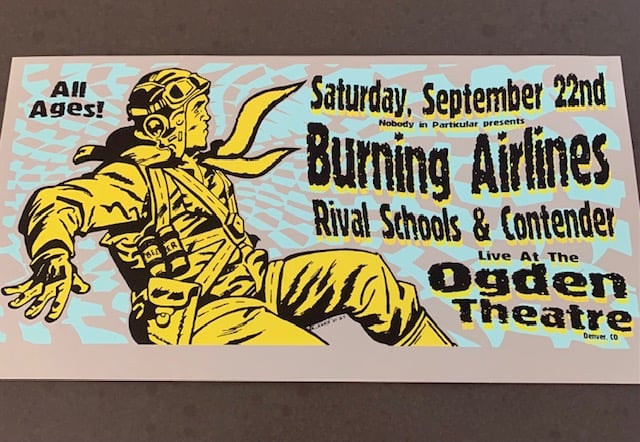 Burning Airlines Silkscreen Concert Poster By Lindsey Kuhn