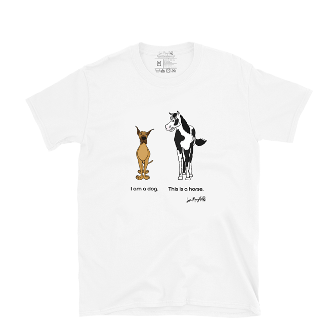 Great Dane Shirt | Fawn Great Dane vs. Horse "Dog or Horse"