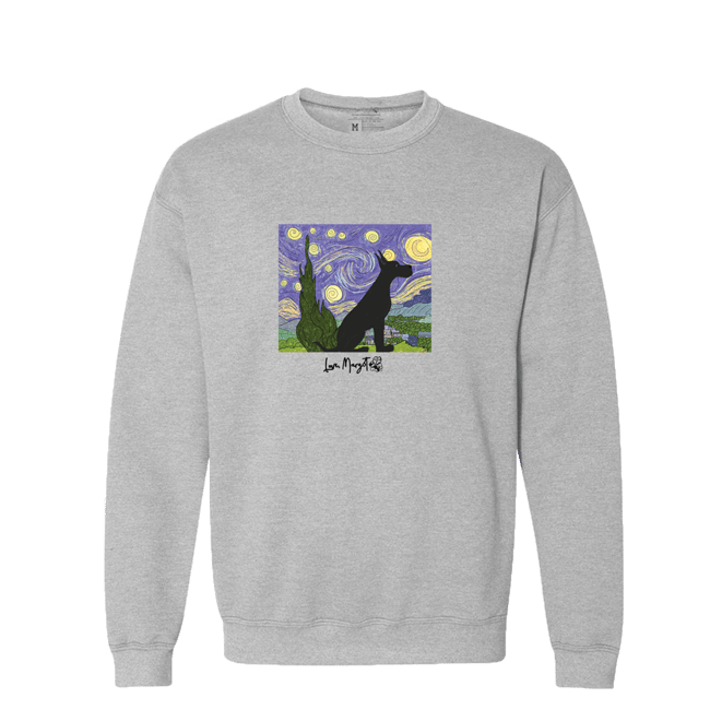 Great Dane | Black Great Dane Van Gogh Starry Night