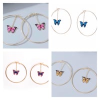 Butterfly Hoop Earings