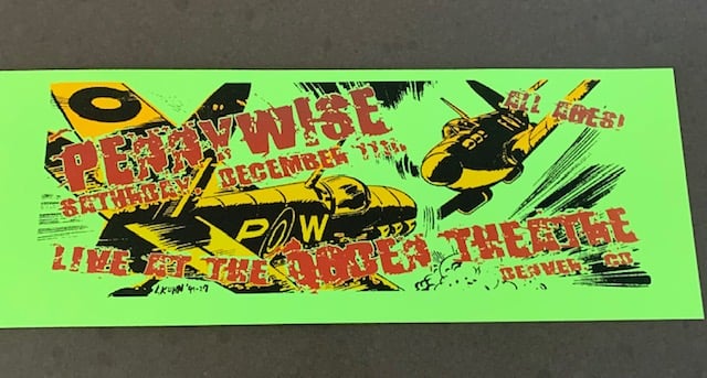 Pennywise (Green) Silkscreen Concert Poster By Lindsey Kuhn