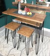 Bespoke hairpin leg tall bar table set