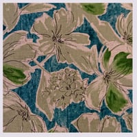 Image 1 of Tissu: Spring and lush watercolor green and blue