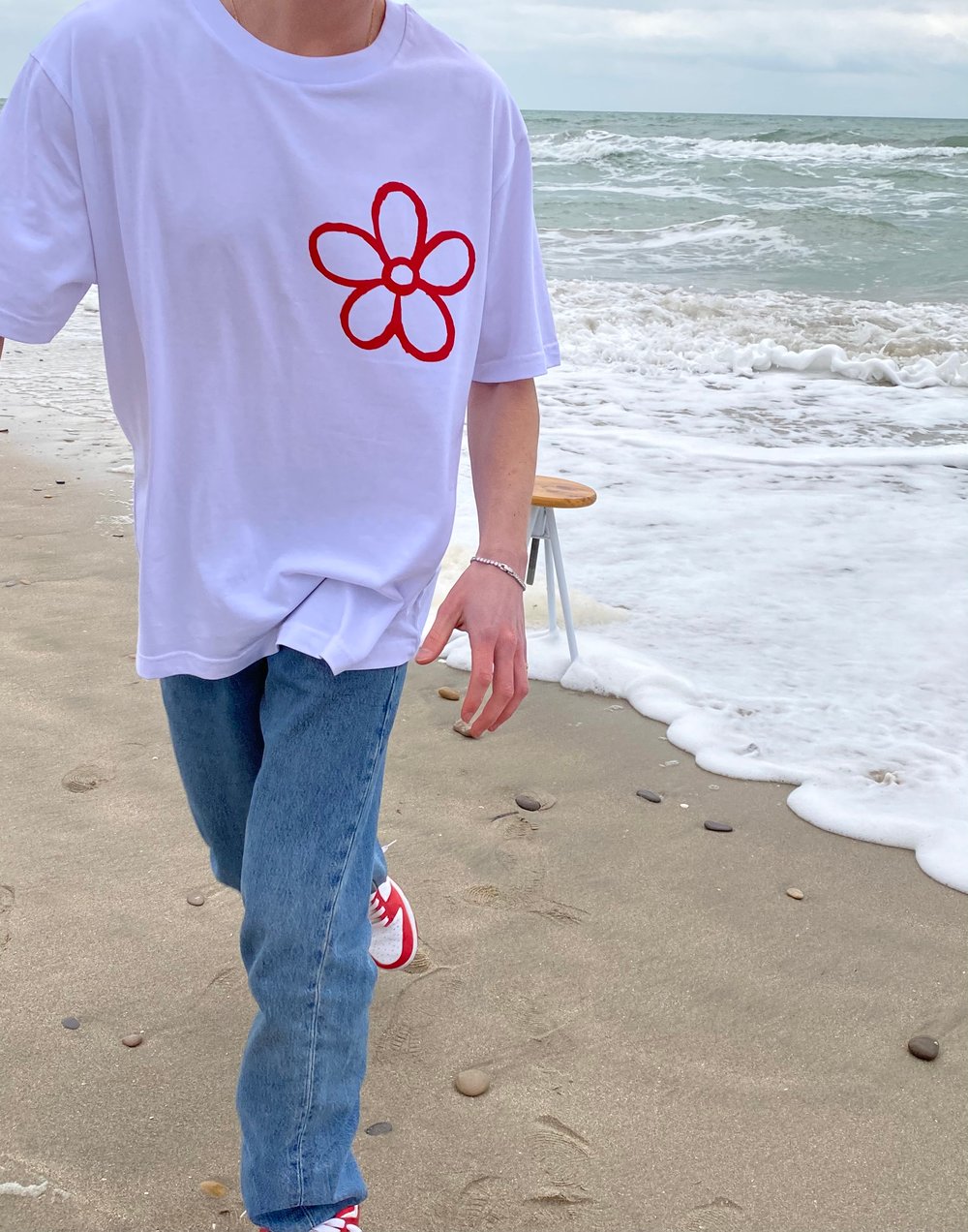 T-shirt floVer* boy blanc/rouge