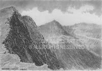 Snowdon, Snowdonia National Park, North Wales Pen and Ink Drawing #3